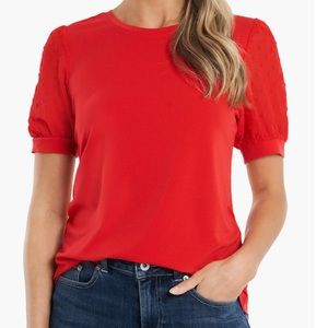 Cece mixed media blouse - NWT